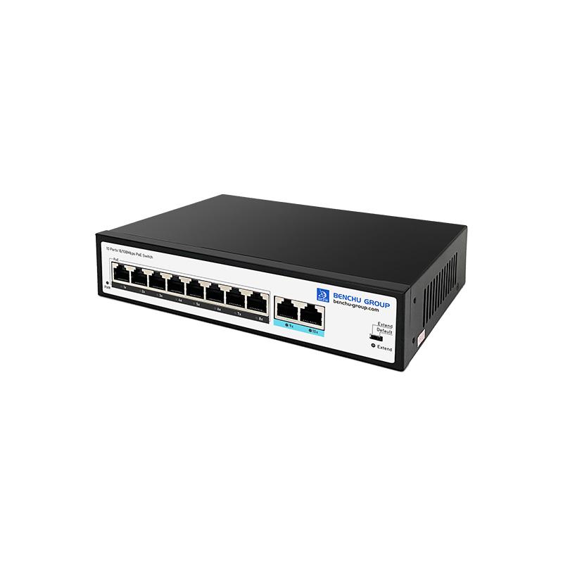 Switch PoE Hikvision 8 Porte + 1 Uplink – 10/100 Mbps, 802.3af/at, Unmanaged