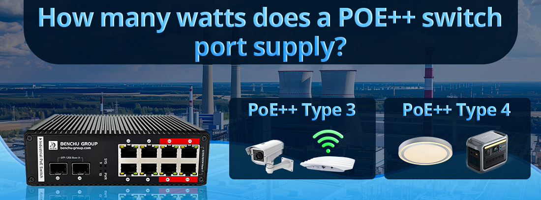 How many watts does a POE++ switch port supply