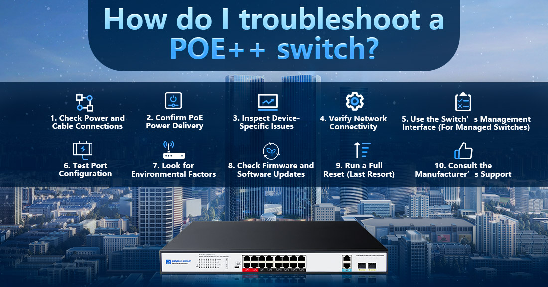 How do I troubleshoot a POE++ switch