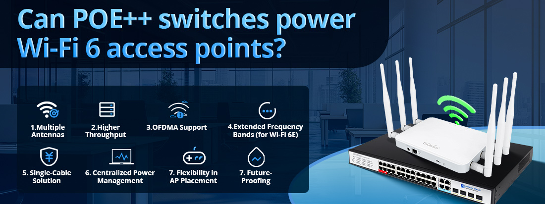 Can POE++ switches power Wi-Fi 6 access points