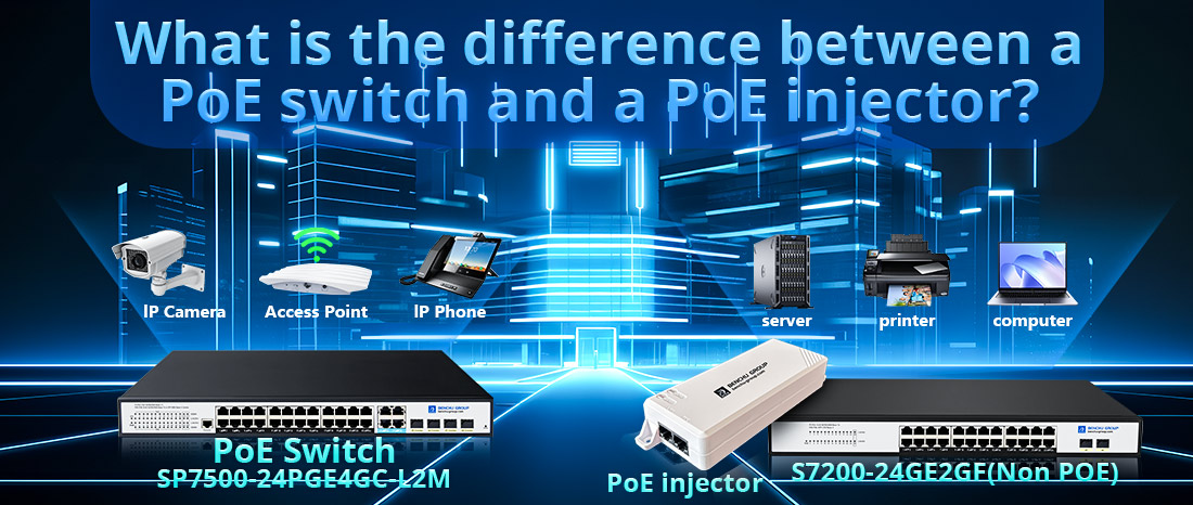 What is the difference between a PoE switch and a PoE injector