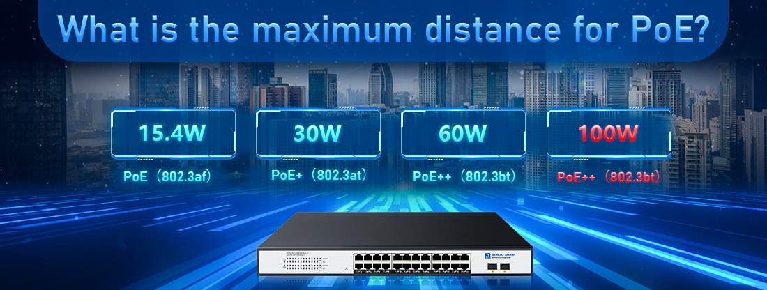 What is the maximum distance for PoE