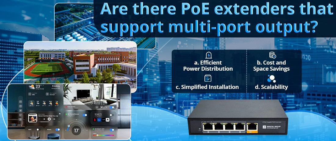 Are there PoE extenders that support multi-port output