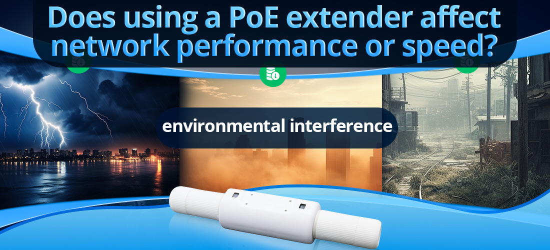 Does using a PoE extender affect network performance or speed