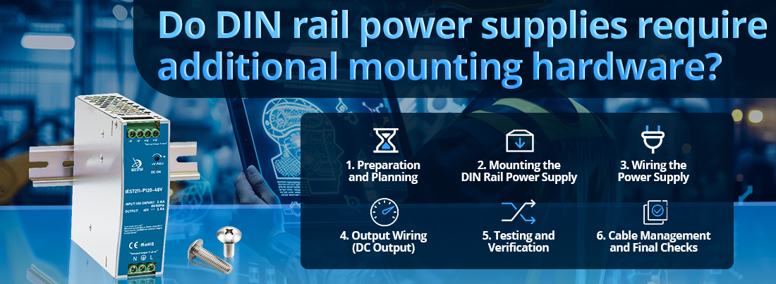 Do DIN rail power supplies require additional mounting hardware