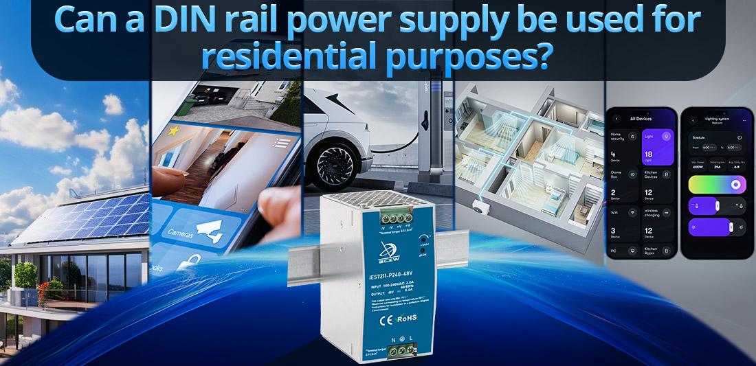 Can a DIN rail power supply be used for residential purposes