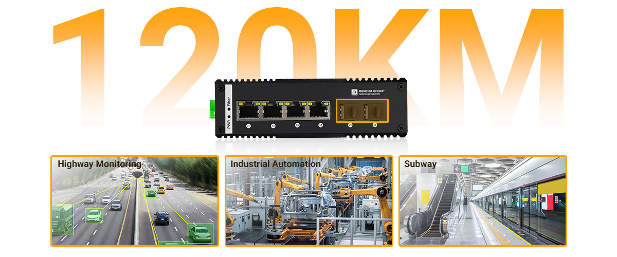 Industrial PoE switch is equipped with two SFP port  transceivers extend network links from 100 meters using copper cables to up to 120 kilometers using fiber optics