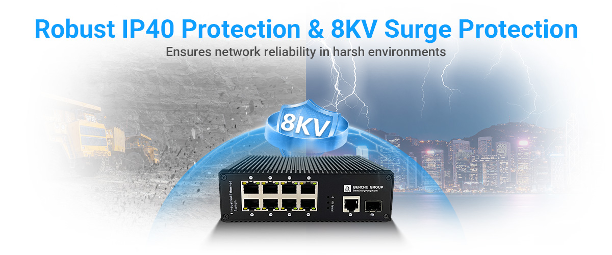 Robust IP40 Protection & 8KV Surge Protection Robust IP40 Protection & 8KV Surge Protection