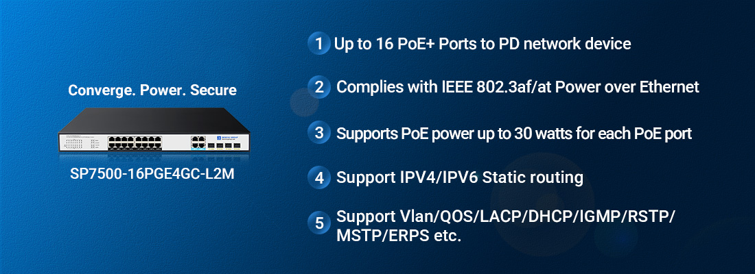 Managed PoE network switch