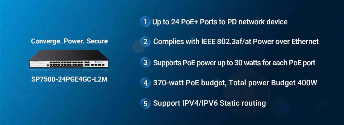 gigabit managed PoE switch