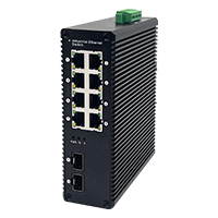8 Ports Gigabit Industrial PoE+ Switch,with 2 Gigabit SFP Uplink,8 PoE+ Ports@120W power budget, DIN-Rail mount