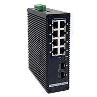 Managed 8 Port Gigabit Industrial PoE Switch with 2 Gigabit SFP Uplink