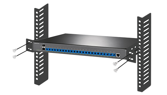 Heavy-Duty Metal 1U Rackmount Chassis with Smart Cooling Fans Side view of a 1U 19-inch steel rack enclosure highlighting industrial mesh ventilation pathways and active temperature-controlled cooling fans.