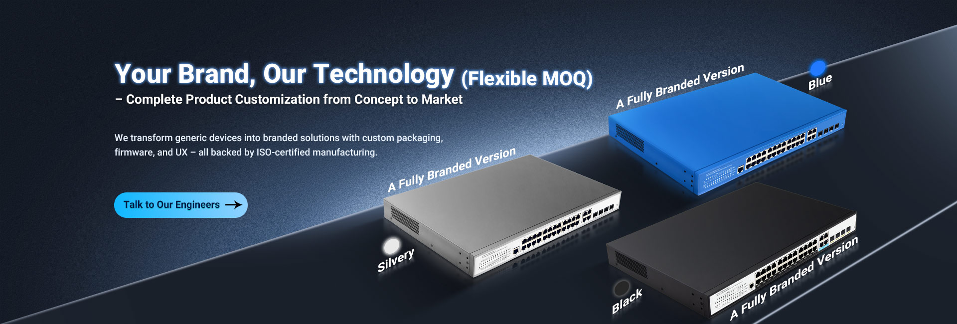 PoE Switch Product Customization Housing Colors Low MOQ