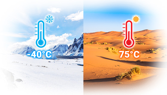 Industrial-grade components operating reliably across extreme cold and heat thresholds without thermal throttling.