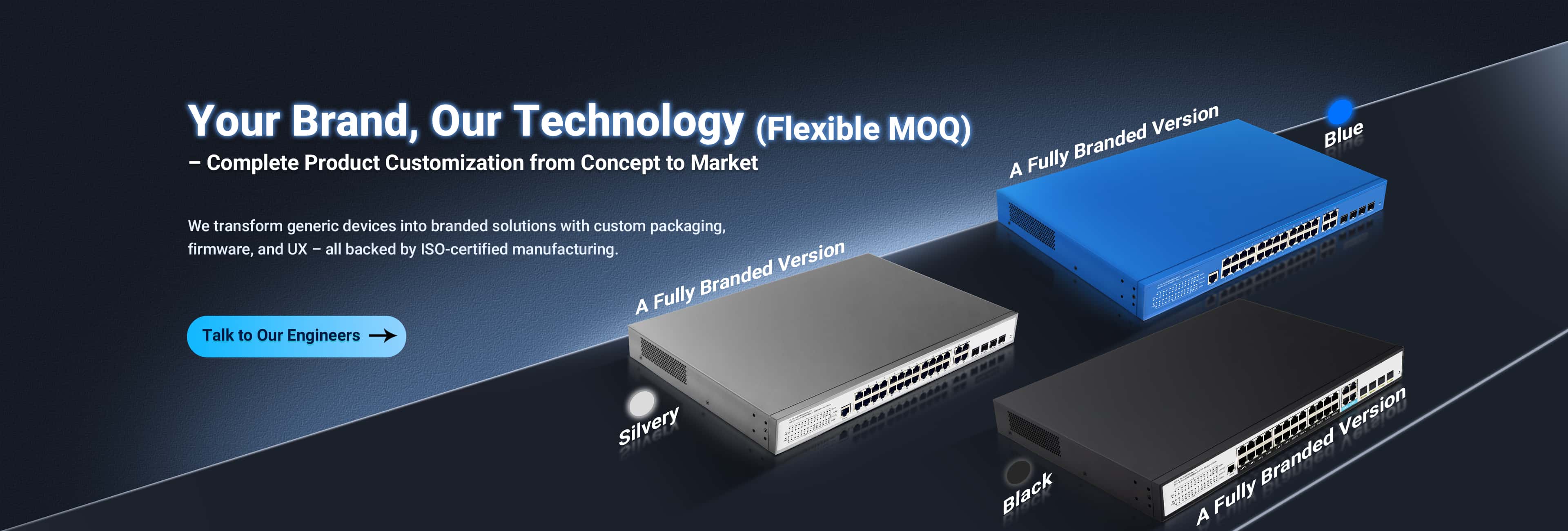 PoE Switch Product Customization Housing Colors Low MOQ