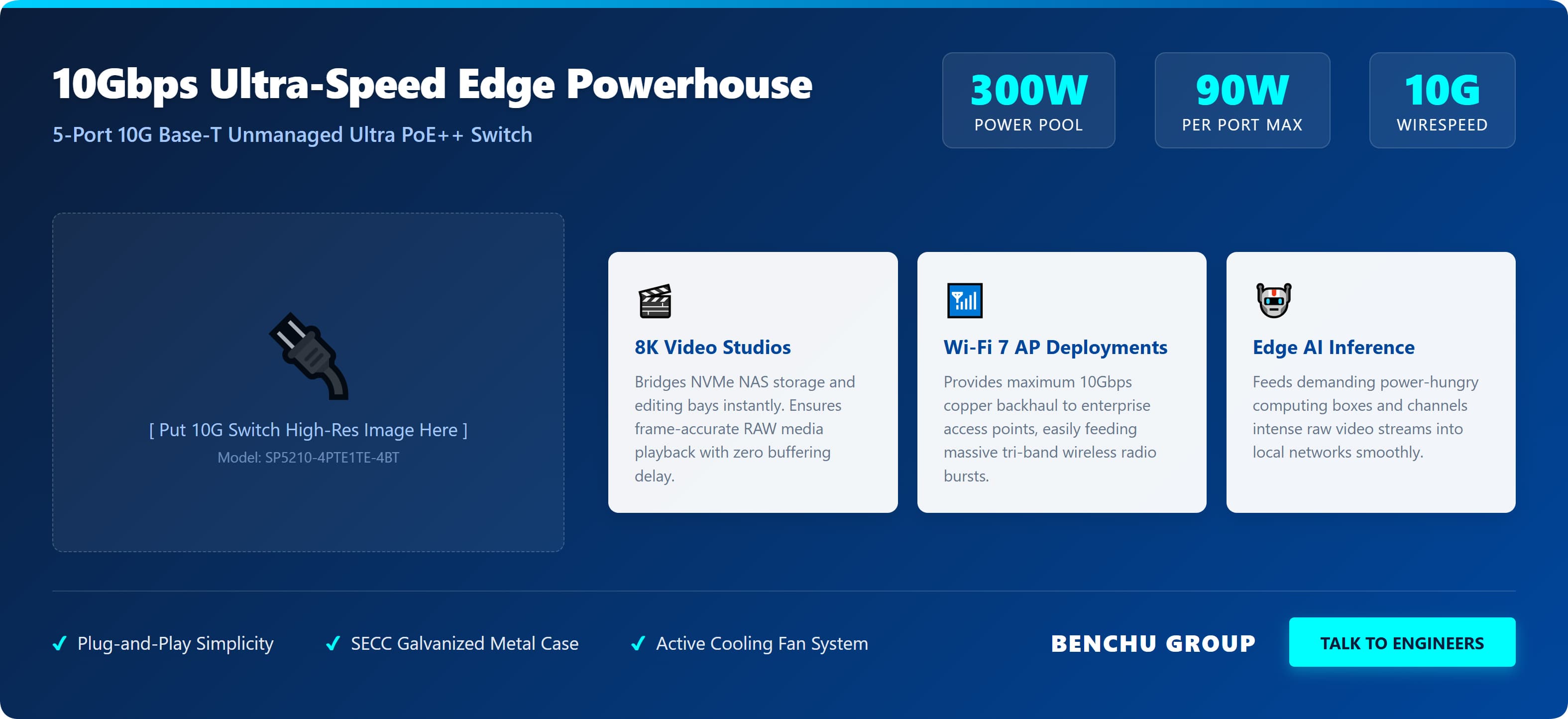 10Gbps PoE++ Switch High-Power Infrastructure Poster