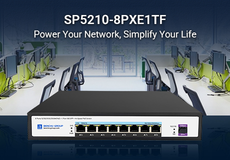 SP5210-8PXE1TF: 8-Port 2.5G PoE+ Switch with 10Gb SFP+ Uplink — Power, Speed, Simplified